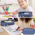 thumbnail image 3 of NIBOLOG Large Capacity Pen Bag Waterproof Canvas Three-layer Multi-use Pencil Bag for Home, 3 of 8