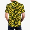 thumbnail image 3 of Balery Sunflowers In Vintage Printed Men’s Short Sleeve Polo Shirt, Midweight Men's Shirt,Golf Polo shirts -3X-Large, 3 of 8