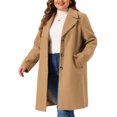 thumbnail image 5 of Agnes Orinda Women's Plus Size Coats Long Sleeve Single Breasted Notched Lapel Fall Winter Coat 2X Camel, 5 of 7