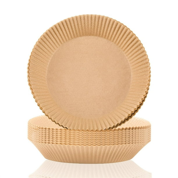 Yuarrent Paquete de 50 forro para freidora de aire, papel de pergamino de un solo , suministros antiadherentes para horno de cocina, accesorios Cocina y Comedor Marrón