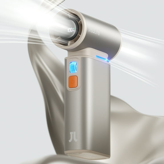 JISULIFE Ventilateur Turbo Portable - 100 Vitesses Réglables, 9000 mAh Rechargeable, Écran LED, Boîtier en Métal avec Accessoires