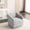 Gray, variant on Chenille Upholstered & 360° Swivel / Great for Reading in Home Theater