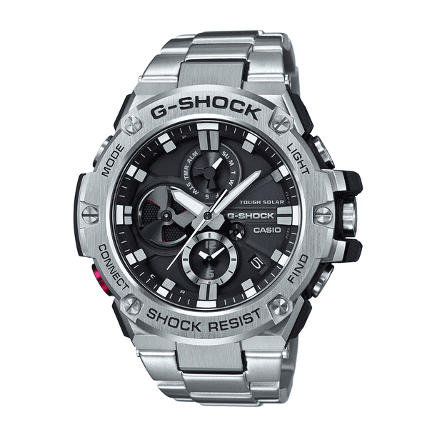Casio Casio Men S G Steel By G Shock Quartz Solar Bluetooth Connected Watch With Stainless Steel Strap Silver Model Gst B100d 1acr Walmart Com Walmart Com
