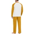 thumbnail image 4 of Dwelliawo Casual Mens Halloween Nightwear Set, Raglan Crew Neck Long Sleeve Top And Pants, Soft Knit Relaxed Fit Pajamas For Indoor Daily Use Yellow XL, 4 of 4