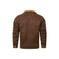 thumbnail image 3 of Warm Fleece Bomber Jacket, Men's Casual Lapel Button Up Jacket Coat For Fall Winter, 3 of 5
