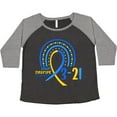 thumbnail image 3 of Inktastic 3-21 World Down Syndrome Day Blue and Yellow Rainbow Ribbon Women's Plus Size T-Shirt, 3 of 5
