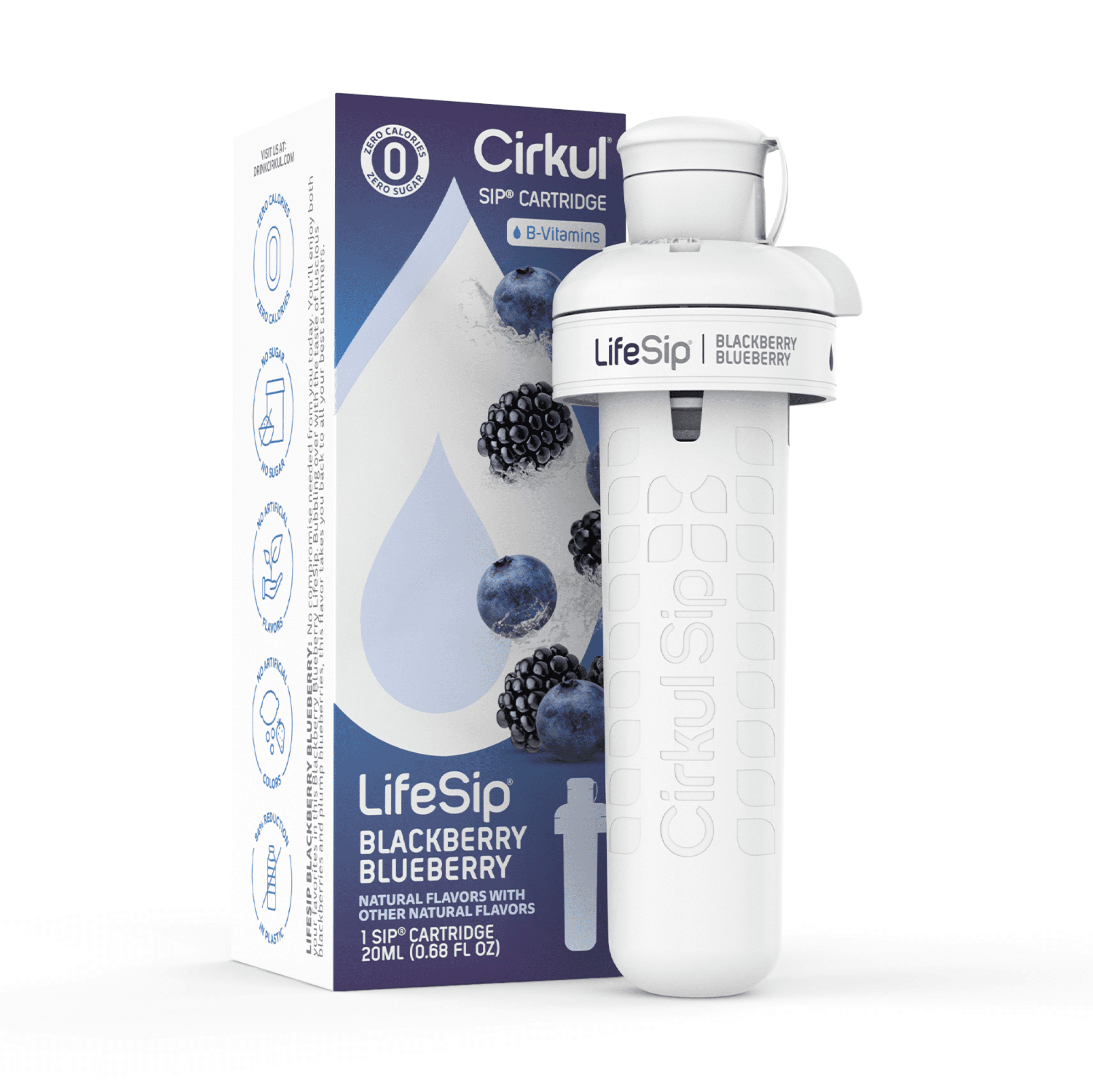 (2 pack) Cirkul LifeSip Blackberry Blueberry Flavor Cartridge, Drink Mix, 1-Pack