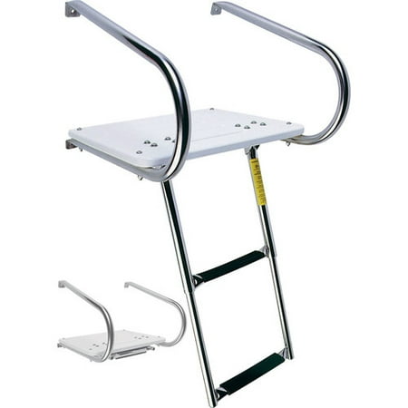 - Garelick EEz-In Transom Platform with 2-Step Telescoping Ladder for Boats with I/O Motors
