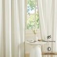 thumbnail image 3 of NICETOWN Linen Curtains for Living Room, Striped Semi Sheer Linen Curtains Light Filtering Privacy Farmhouse Back Tab Drapes for Bedroom, Taupe, 52"x108", 2 Panels, 3 of 8