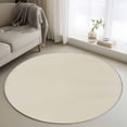 thumbnail image 2 of Ivory White Large Area Rugs for Bedroom Living Room, Soft Non Slip Carpet Bedside Rug, Modern Pure Ivory White Round Floor Cover Kitchen Accent Rug 3' for Dining Room/Office, 2 of 9