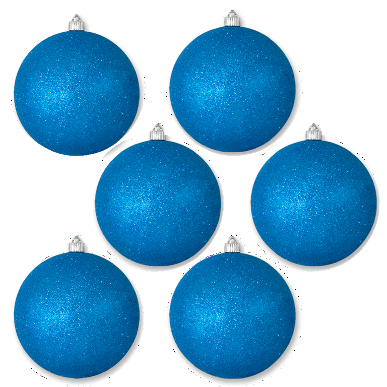 Christmas By Krebs 12 (300mm) Silver Glitter [1 Piece] Solid Commercial  Grade Indoor and Outdoor Shatterproof Plastic, Water Resistant Ball  Ornament Decorations 