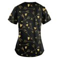 thumbnail image 3 of UoCefik Valentine's Day Scrubs for Women Large Loose Short Sleeve Funny Heart Print Nurse Working Uniform Clearance V Neck Holiday Scrub Tops with Pockets Fashion T Shirts 无 Yellow XXL, 3 of 3