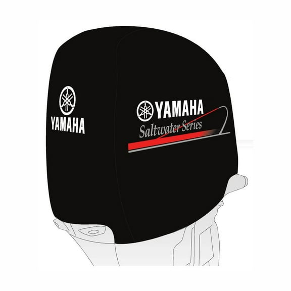 Yamaha Black Deluxe Outboard Motor Cover Saltwater Series, 1.5 lbs