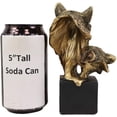 thumbnail image 5 of Ebros Gift 6" Tall Gray Wolf and Pup Head Bust Figurine with Black Pedestal, 5 of 8