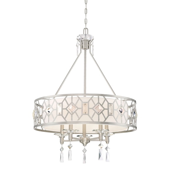 Designers Fountain Brentwood Satin Platinum 5 Light Chandelier, 90185-SP