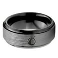 thumbnail image 2 of Tungsten Take Off Space Ship Rocketship Band Ring 8mm Men Women Comfort Fit Black Step Bevel Edge Brushed Gray Polished, 2 of 4