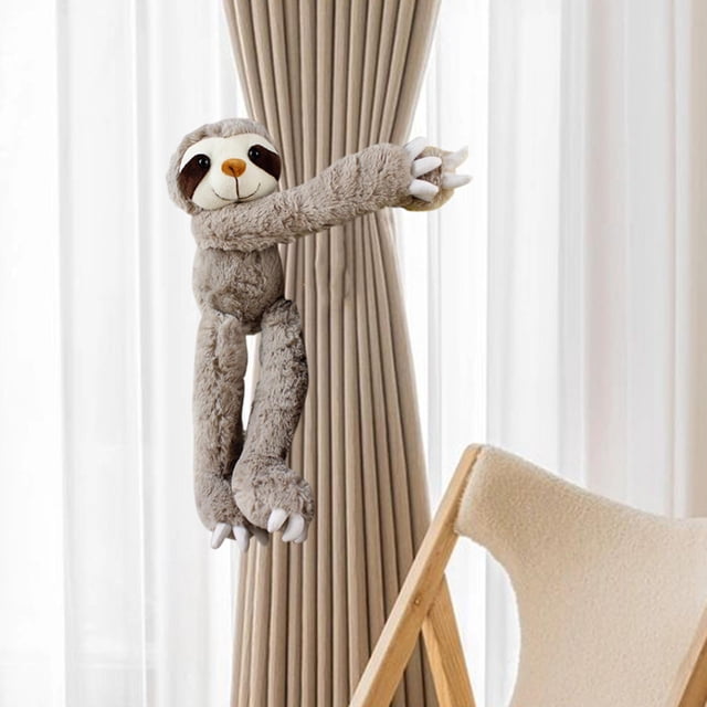 Cortina de perezoso de dibujos animados, muñeco de peluche, Animal de peluche decorativo, Tieback para decoración de ventanas del hogar y la sala de e