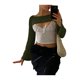 thumbnail image 2 of VISgogo Blusa de manga larga de punto para mujer con color sólido, versión de ombligo Ropa de verano de estilo informal VISgogo moda, 2 of 3
