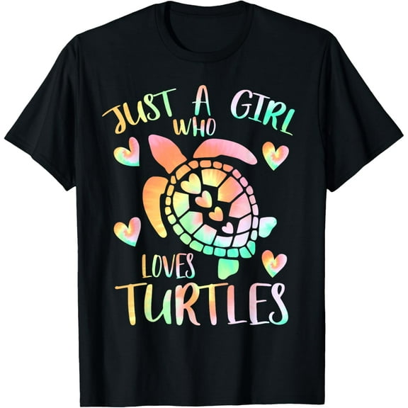 Just a Girl Who Loves Turtles Tie Dye Sea Turtle Girls Theme T-Shirt
