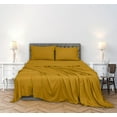 thumbnail image 3 of ROYALE LINENS 300 Thread Count 100% Long Staple Combed Cotton Sheet Set - 3 Piece Twin Bed Sheets - 1 Fitted, 1 Flat & Pillow case -Soft Cool & Crisp Sheet Set (Twin, Mustard), 3 of 10