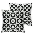 thumbnail image 2 of JRXY Pack of 2 Soft Canvas Throw Cushion Cover Pillow Covers Cases for Couch Sofa Home Decor Modern Quatrefoil Accent Geometric with Hidden Zipper Closure Only Cover  Black White, 2 of 6