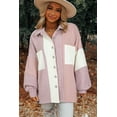 thumbnail image 5 of Women's Pink Color Block Houndstooth Loose Shacket | [ZhiHiMeRi] | (US 20-22)2XL, 5 of 5