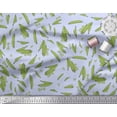 thumbnail image 2 of Soimoi Blue Silk Fabric Green Peas Vegetable Print Fabric by Yard 42 Inch Wide, 2 of 3