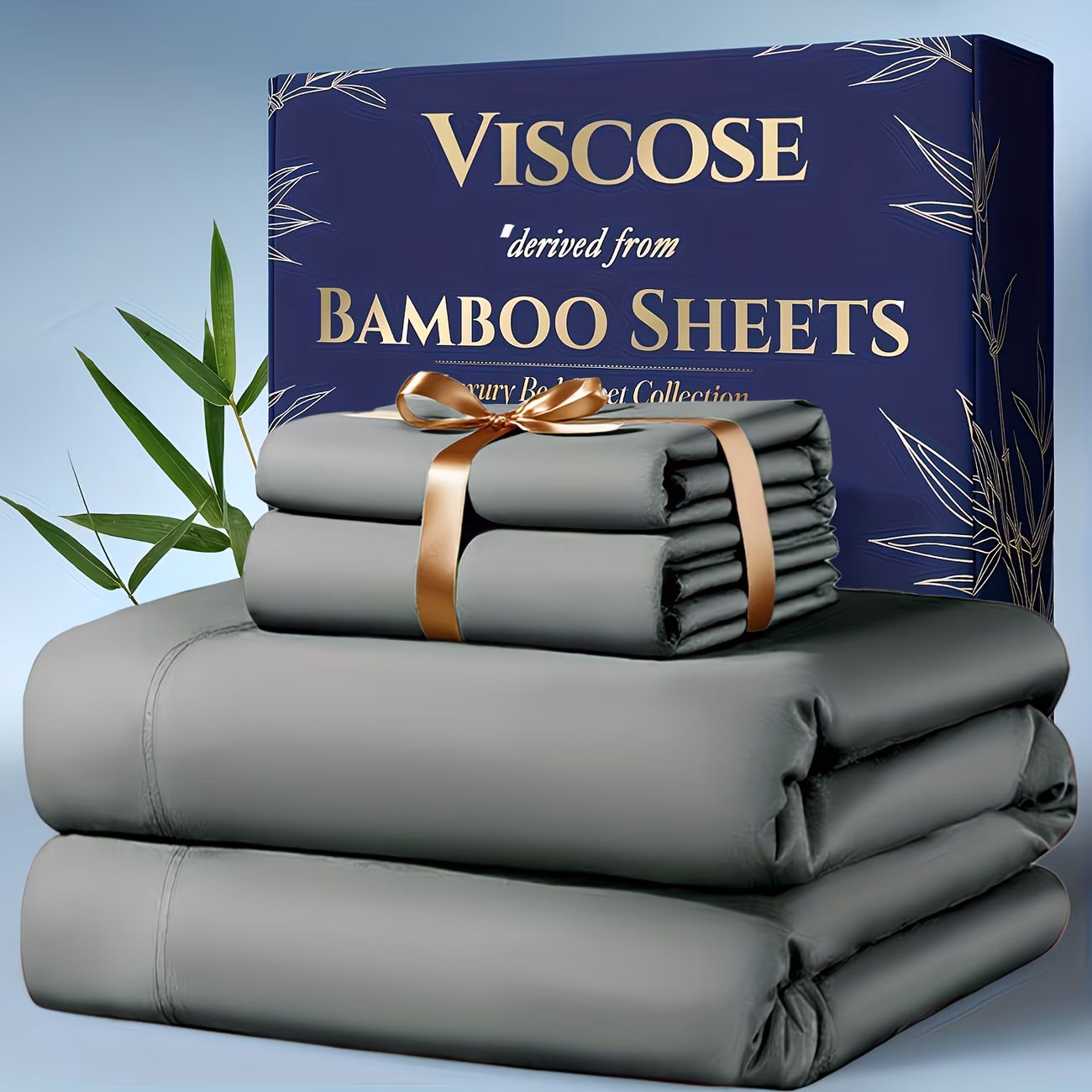 3/4PCS Luxury Soft Bed Sheet Set with Deep Pocket Fitted Sheet, Easy Care, Perfect for Bedroom & Guest Room(Grey,Twin)