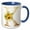 Blue/White, variant on 3drose, Pretty Sunflowers Image of Gold Ornamental Monogram Initial K, 11oz Mug
