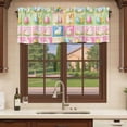 thumbnail image 6 of Spring Easter Curtain Valances for Windows, Kitchen Valance Window Treatments Panel 2 Pack, Plaid Eggs Bunny Farmhouse Checkered Rod Pocket Short Curtains for Bathroom Bedroom 60 x 18 Inch, 6 of 8