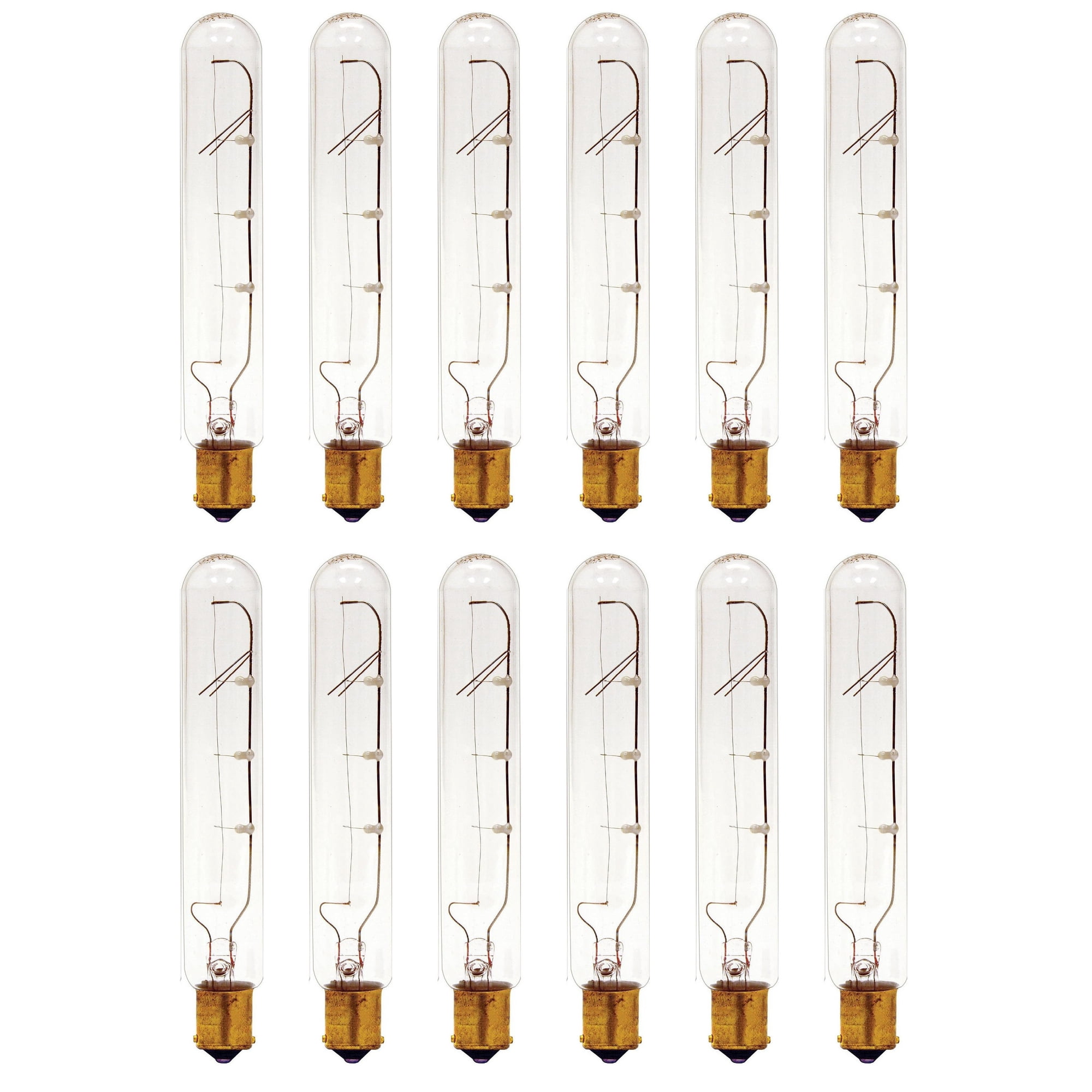 (case of 12 bulbs) GE 14676 Tubular Appliance Bulb 25 watt 220 Lumens, T6.5 Double Contact Bayonet Base 5-9/16 In. Clear