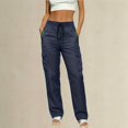 thumbnail image 2 of Women's Hiking Pants, Lightweight Soft Cargo Travel Trousers for Women, Straight Leg Baggy Hiking Pants with Zipper Pockets, Casual Outdoor and Daily Work Cargo Pants, Athletic Casual Clothes Navy, 2 of 4