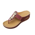 thumbnail image 2 of Caywon Women Flip Flops Thong Sandals, Metal Disc Flat Slide, Open Toe Slip On Summer, Comfortable Ladies Shoes Sandalias Mujer, 2 of 9