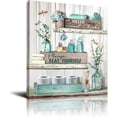 thumbnail image 1 of GHSDFBB Bathroom Decor Canvas Wall Art Rustic Bathroom Sign Please Seat Yourself Print Paintings Turquoise Bathroom Pictures Modern Home Artwork Decor For Bathroom Framed Ready To Hang 16x20 Inc, 1 of 7