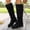 Black, variant on FRSASU Women's Fashion Casual Winter Style Round-Toe Thick-Heeled Low-Heeled Mid-Calf Boots White