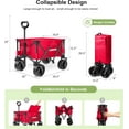 thumbnail image 6 of UPGO 200L Collapsible Foldable Wagon with 350lbs Weight Capacity, Heavy Duty Folding Utility Garden Cart with Big All-Terrain Beach Wheels & Drink Holders, 6 of 6
