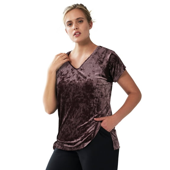 ellos Women's Plus Size Crushed Velour Tee