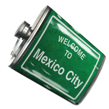 

NEONBLOND Flask Green Road Sign Welcome To Mexico City