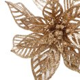 thumbnail image 4 of Holiday Time 9IN Gold Glitter Poinsettia Pick, 4 of 4