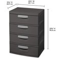 thumbnail image 3 of Sterilite 4-Drawer Heavy-Duty Gray Storage Unit With Black Handles (4 Pack), 3 of 5
