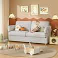 thumbnail image 3 of Vesgantti Mid-Century Modern Linen Upholstered 3 Seater Sofa, Grey, 3 of 6