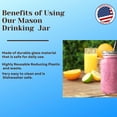 thumbnail image 5 of Jarming Collections 24oz Glass Mason Drinking Jars with Stainless Steel Lids & Straw –Mason Jar Cups for Smoothies, Iced Coffee, Tea, Juice & Water – Reusable, BPA-Free, Eco-Friendly – Made in USA, 5 of 8