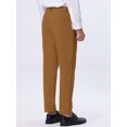 thumbnail image 3 of INSPIRE CHIC Brown Dress Pants for Men's Straight Fit Solid Color Flat Front Chino Trousers 36, 3 of 6