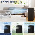 thumbnail image 3 of HOMCOM 10000 BTU Portable Air Conditioner with Sleep, Remote, 24H Timer On/Off, Window Kit, Up to 441 Sq.Ft., Black, 3 of 9