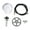 Silver, variant on M Buder Automatic Glass Rinser, Pull Out Sink Side Sprayer Cup Washer for Kitchen Sink, Bar, Teahouse, Silver ABS Basin with US 9/16 Hose, 9.05 inches / 23 cm