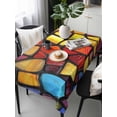thumbnail image 6 of Blue Red Yellow Table Cloth, Modern Colored Rainbow Stained Glass Waterproof Tablecloth for Rectangle Tables, Reusable Washable Fabric Table Cover for Restaurant Kitchen Dining Tables 60"x120", 6 of 6