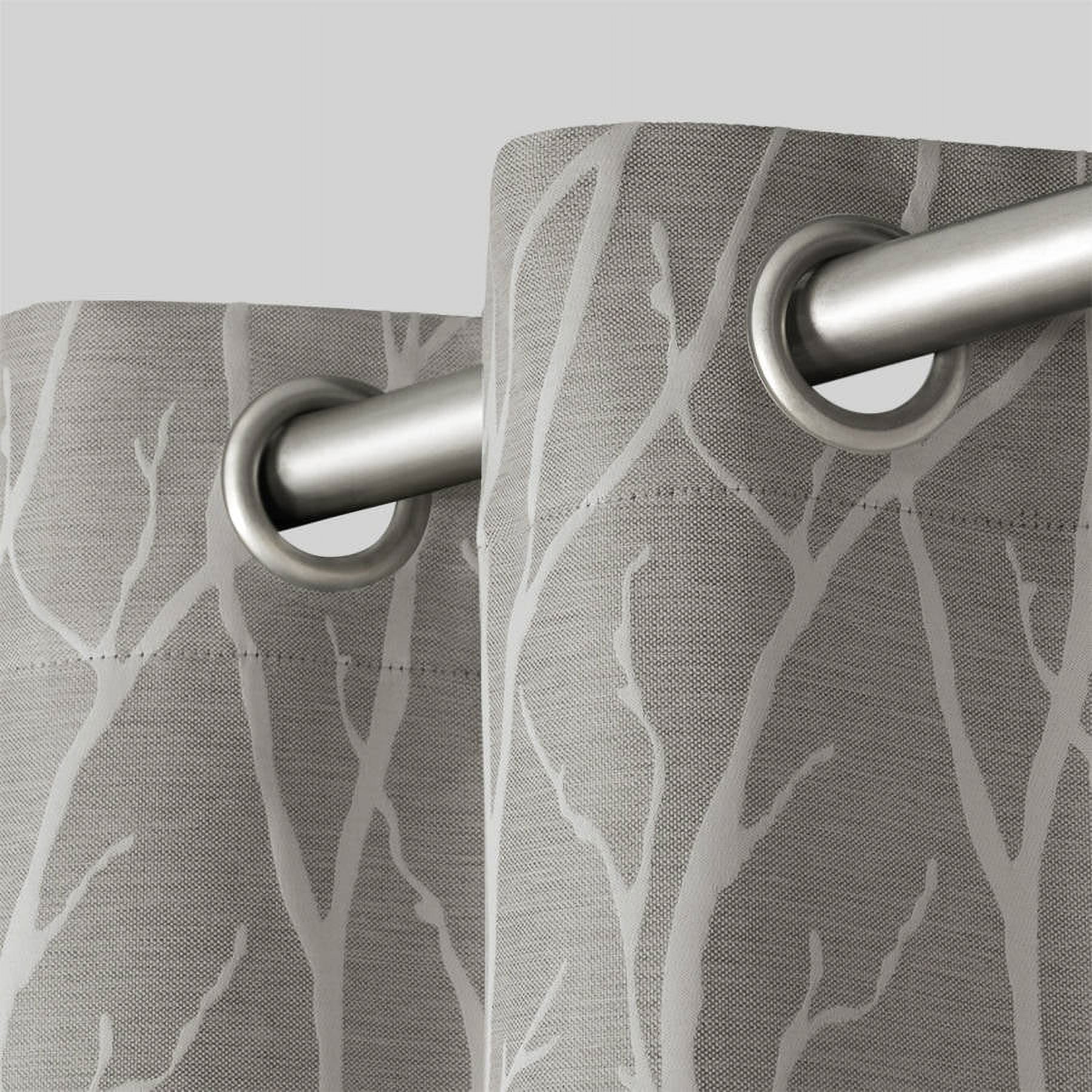 Exclusive Home Forest Hill Woven Room Darkening Blackout Grommet Top Curtain Panel Pair, 52"x96", Ash Grey