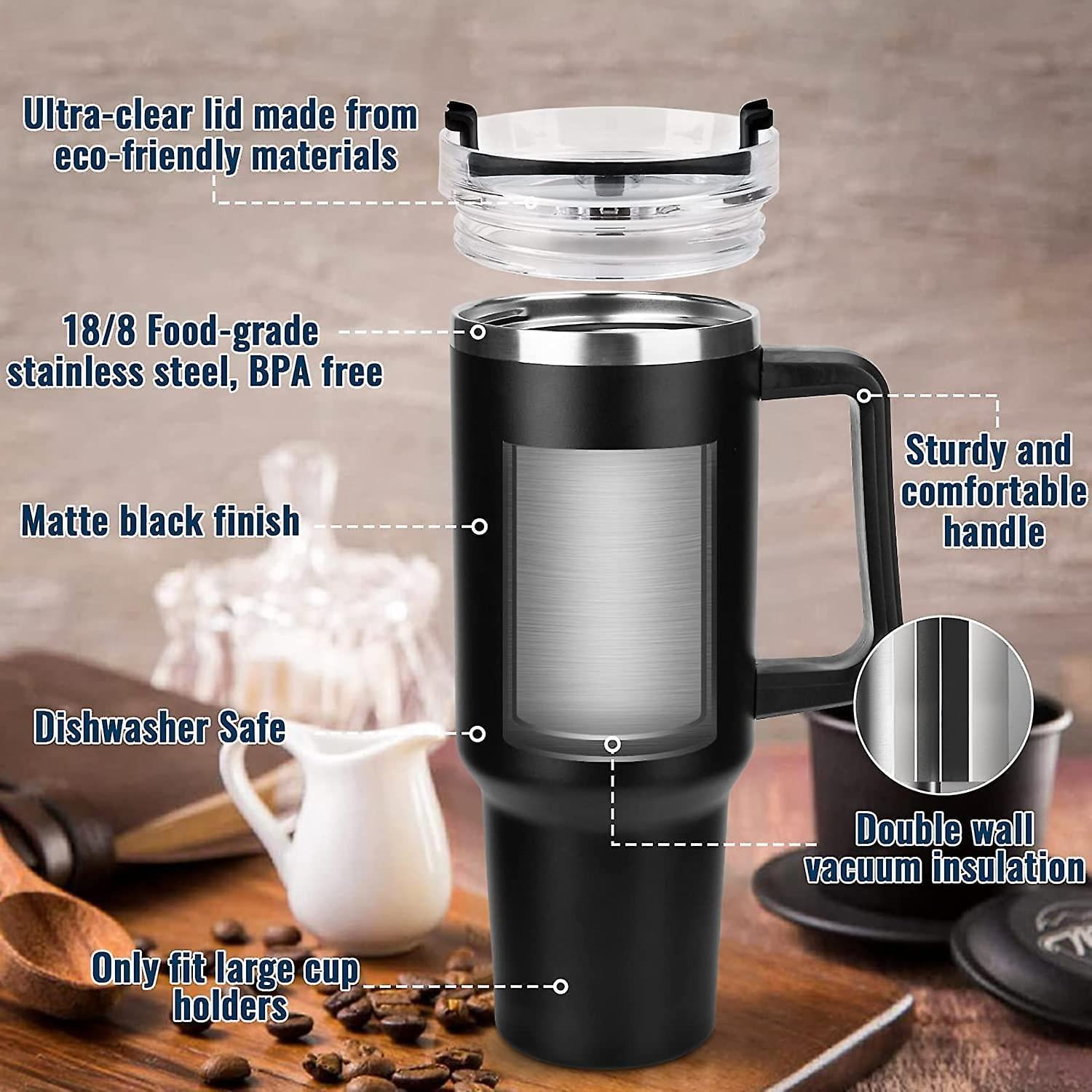 Tasse à Eau Isotherme En Acier Inoxydable De 40 Oz Avec Poignée Et