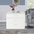 thumbnail image 2 of PAPROOS 3 Drawer Dresser, Bedroom Chest of Drawers, Wood Dresser Organizer Cabinet, Modern Small Dresser Storage Cabinet, Easy Assembly, White, 2 of 11