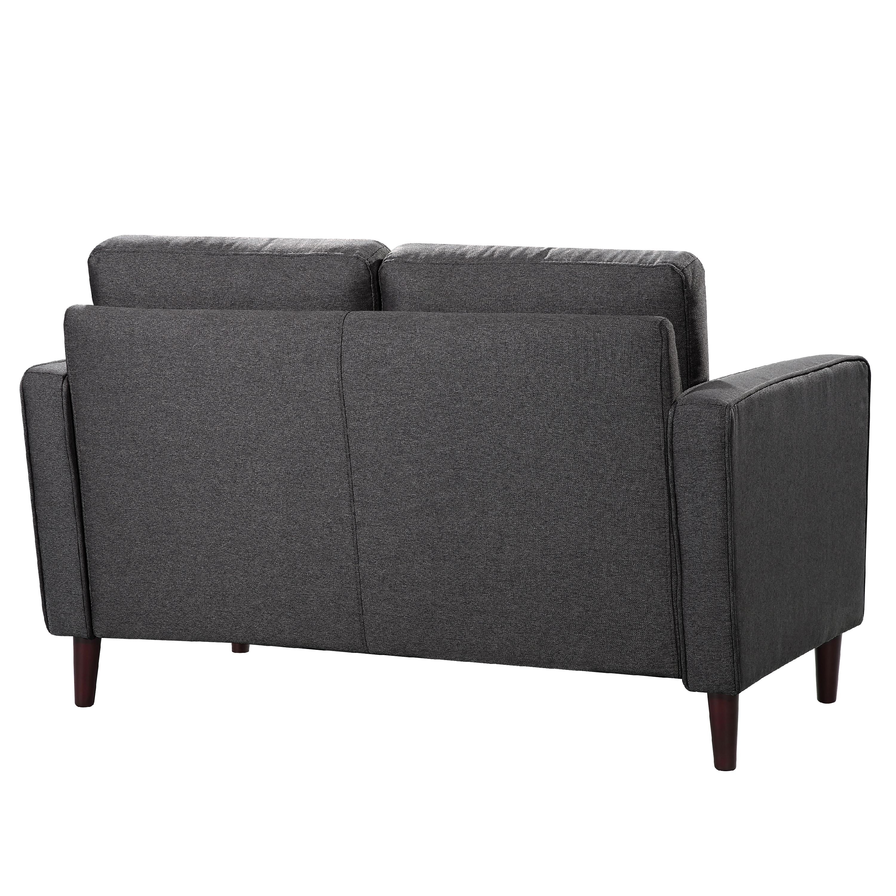 Lifestyle Solutions Lorelei Mid-Century Modern Loveseat, Gray Fabric